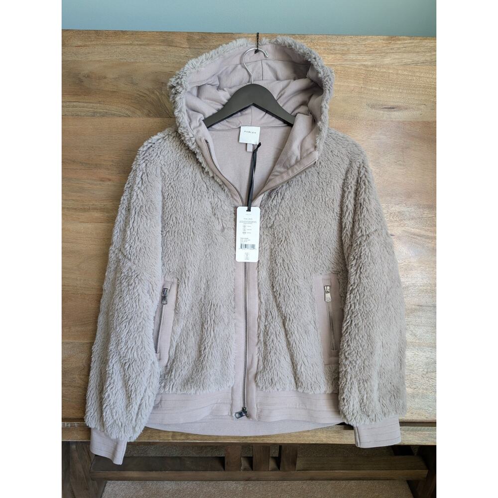 NWT Varley Teddy Fleece Dylan Jacket Women's S Gray Super Soft Textured VAR01093